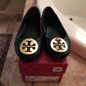 Tory Burch black travel flats